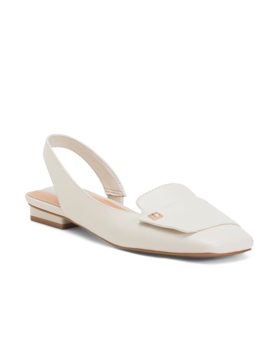 FRANCO SARTO Cream leather teagan slingback flats NWT